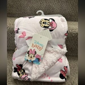 Disney Baby Blanket Christmas Minnie Mouse Pink Candy Canes New With Tags